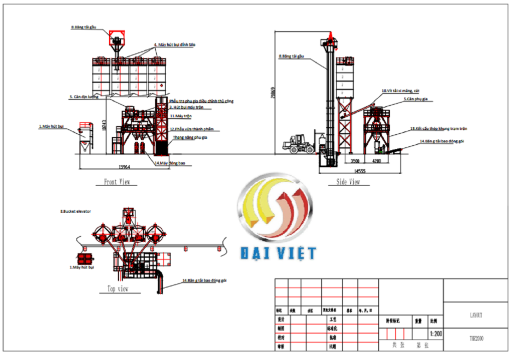 Dây chuyền sản xuất keo dán gạch 10 tấn/giờ