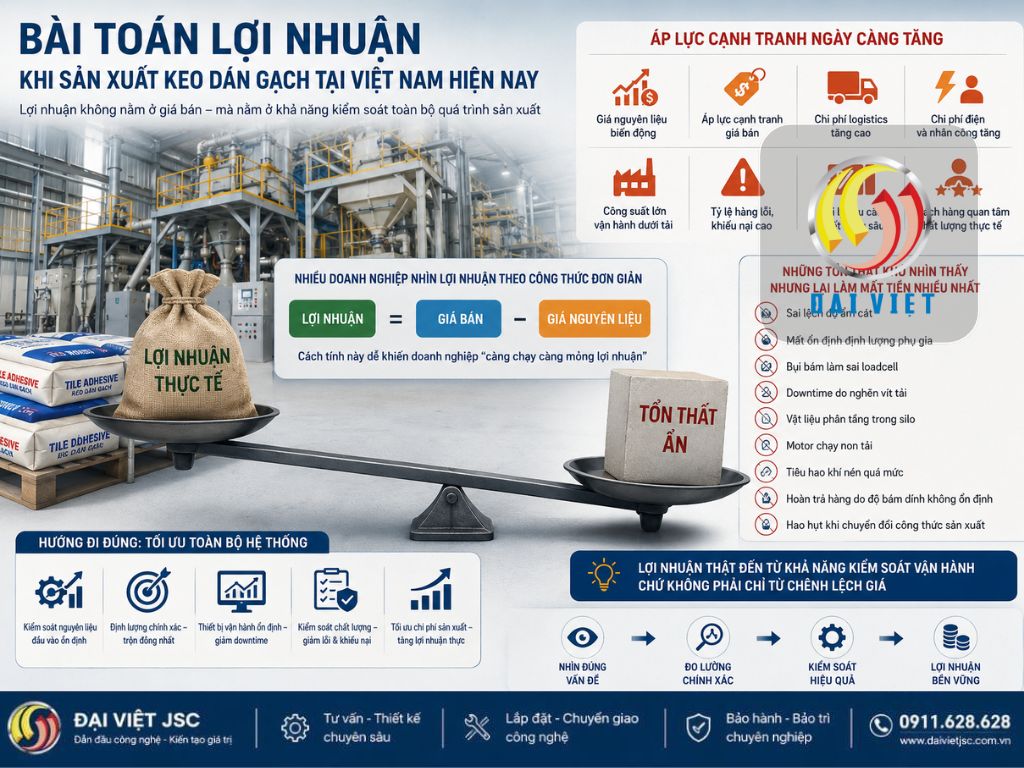 Bài toán lợi nhuận khi sản xuất keo dán gạch tại Việt Nam hiện nay