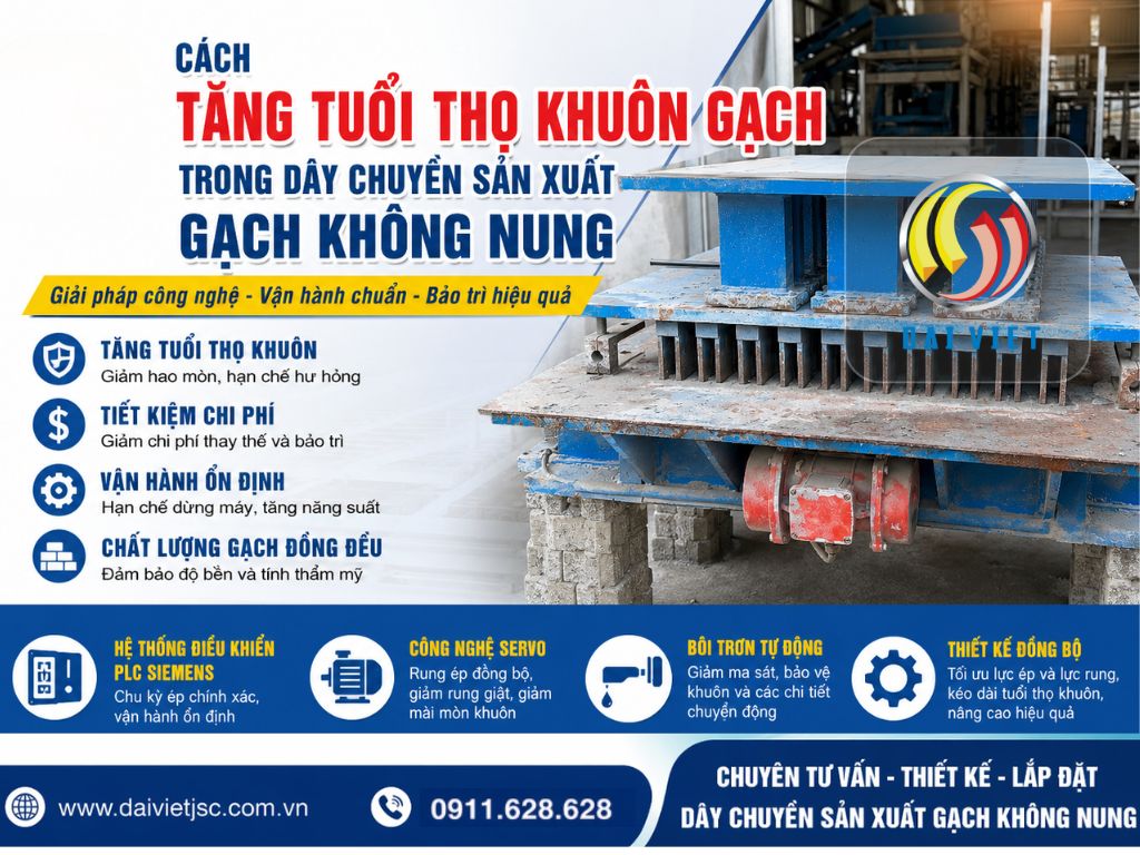 Cách tăng tuổi thọ khuôn gạch trong dây chuyền sản xuất gạch không nung