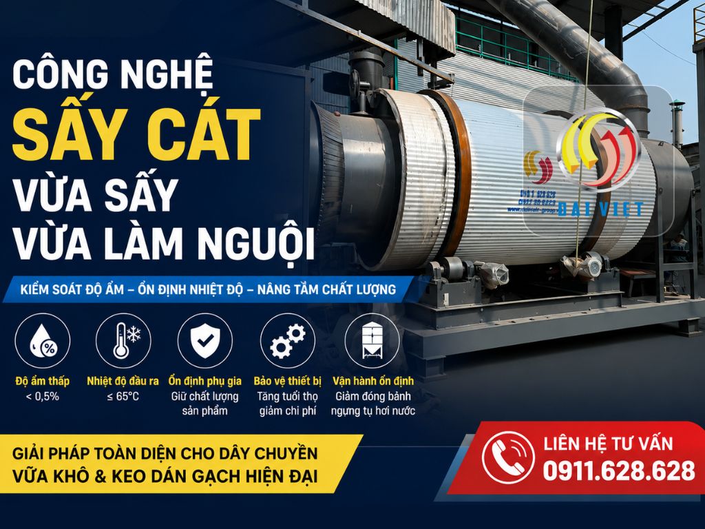 Công nghệ sấy cát vừa sấy vừa làm nguội hoạt động ra sao?