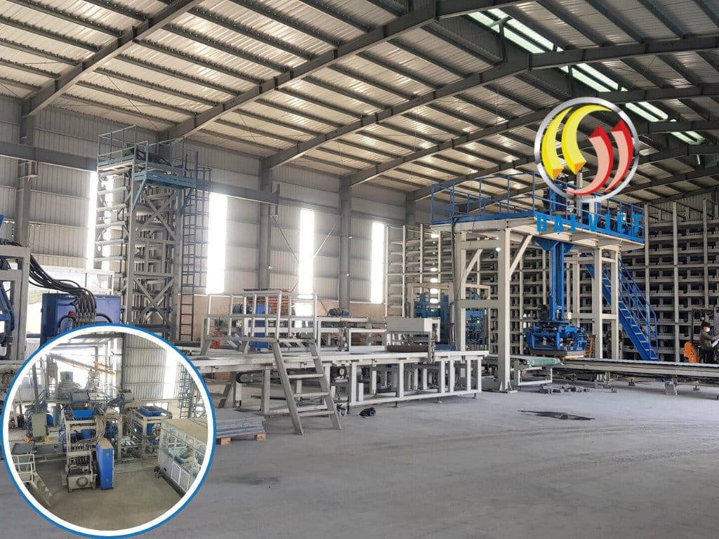 Mô hình dây chuyền gạch không nung tự động hoàn toàn