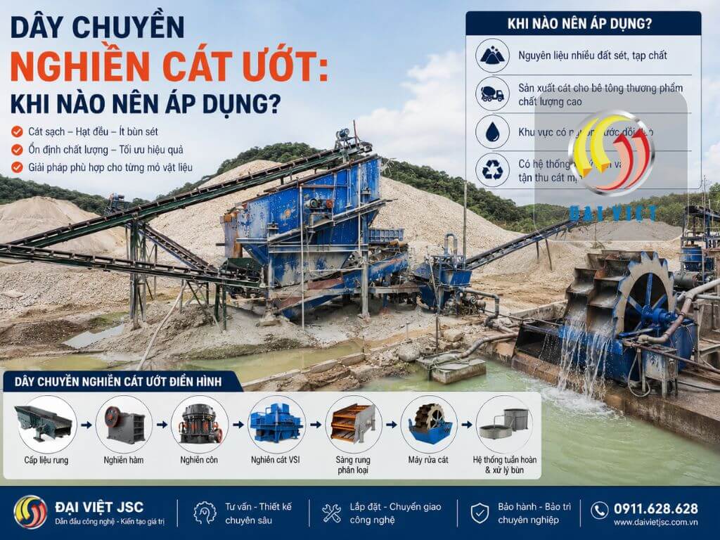 Dây chuyền nghiền cát ướt: Khi nào nên áp dụng để đạt hiệu quả cao?