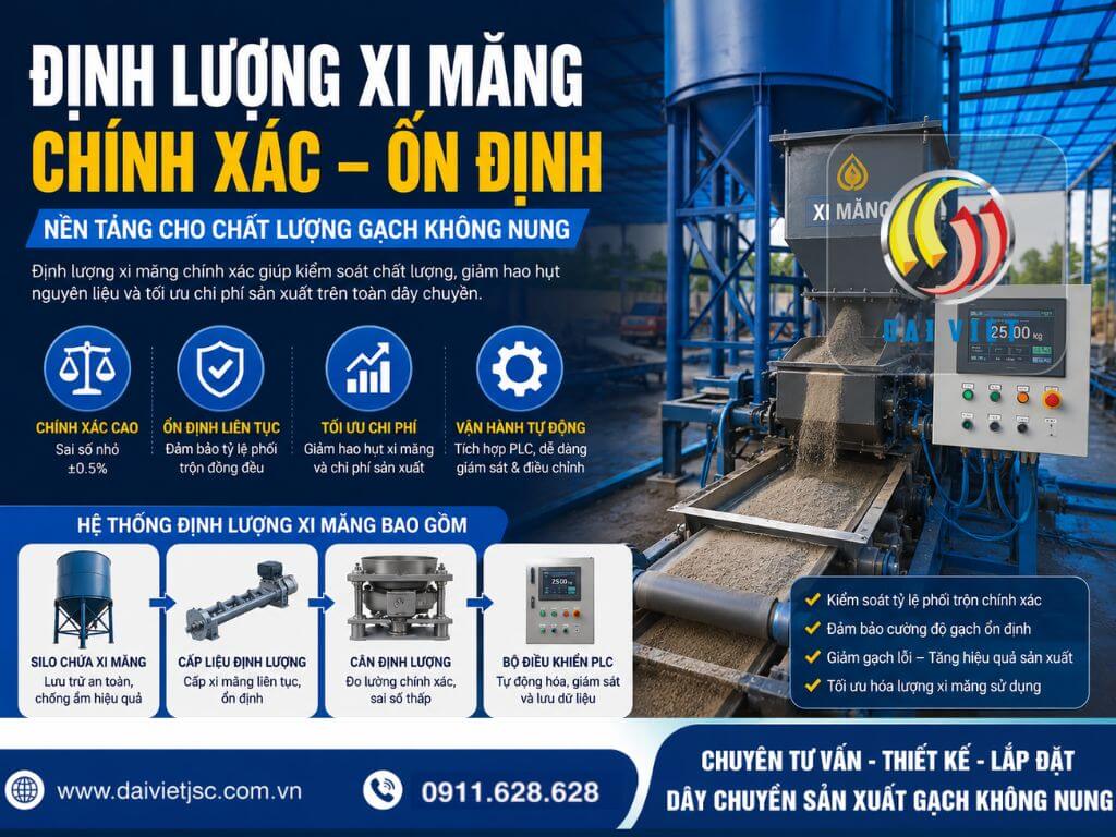 Hình ảnh định lượng xi măng dây chuyền gạch không nung