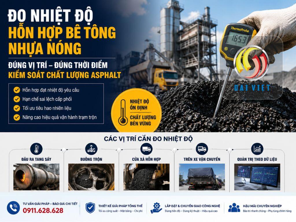 Hình ảnh Đo nhiệt độ hỗn hợp bê tông nhựa nóng
