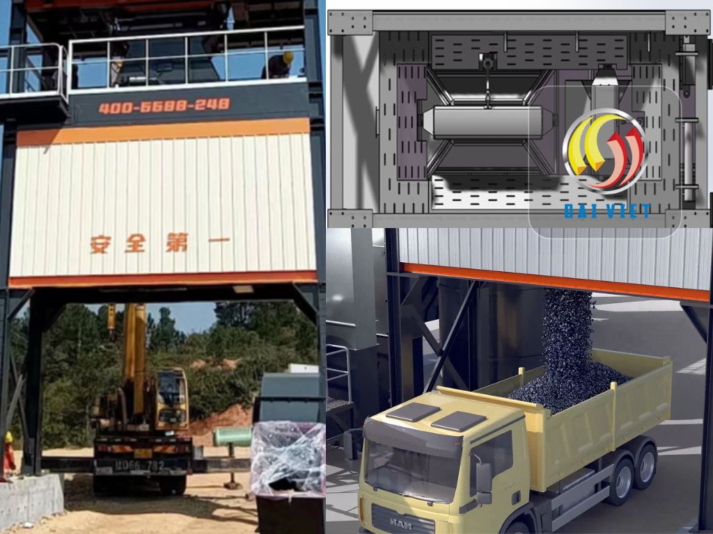 Hình ảnh silo Asphalt thành phẩm trong trạm trộn bê tông nhựa nóng