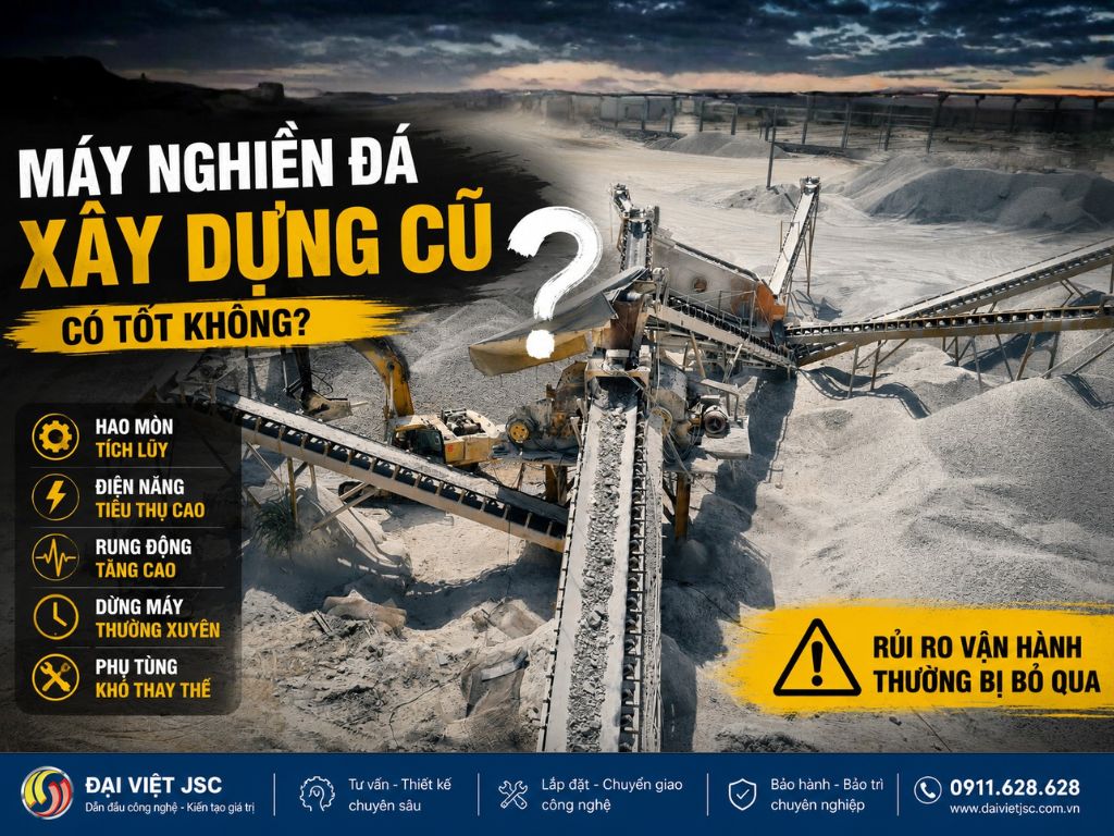 Hình ảnh máy nghiền đá xây dựng cũ rủi ro vận hành