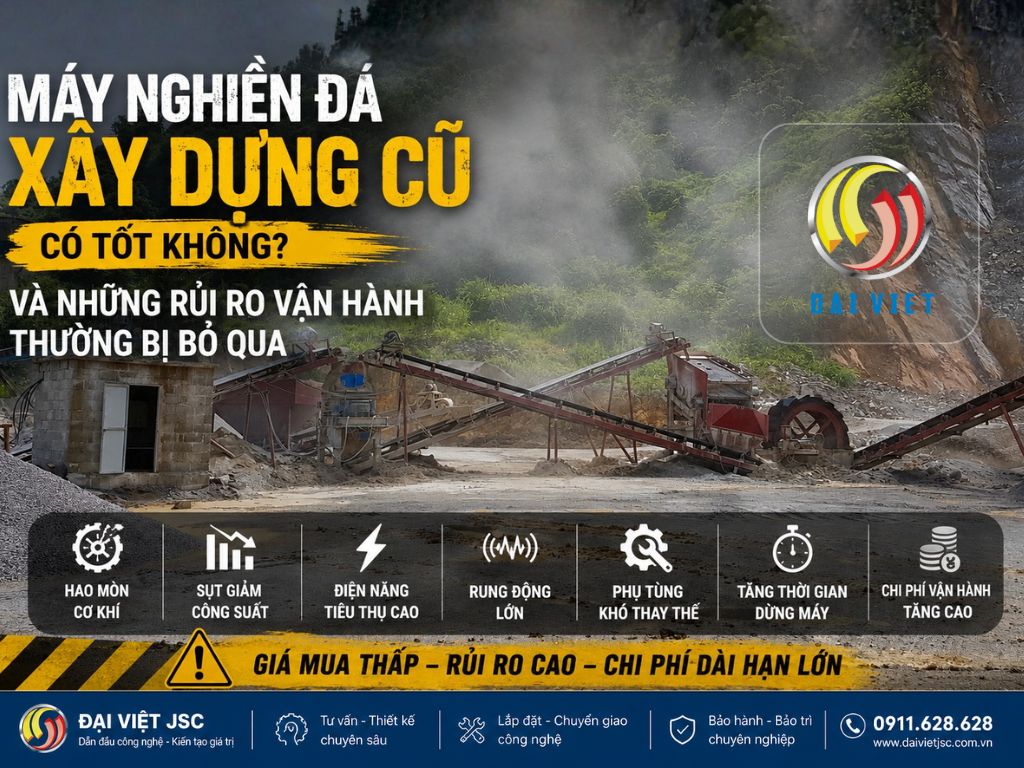Máy nghiền đá xây dựng cũ có tốt không và những rủi ro vận hành thường bị bỏ qua