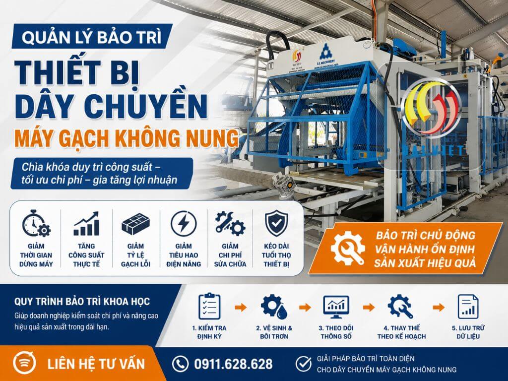 Quản lý bảo trì thiết bị dây chuyền máy gạch không nung