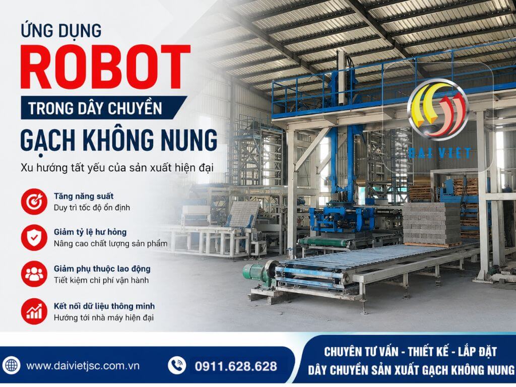 Ứng dụng robot trong dây chuyền gạch không nung