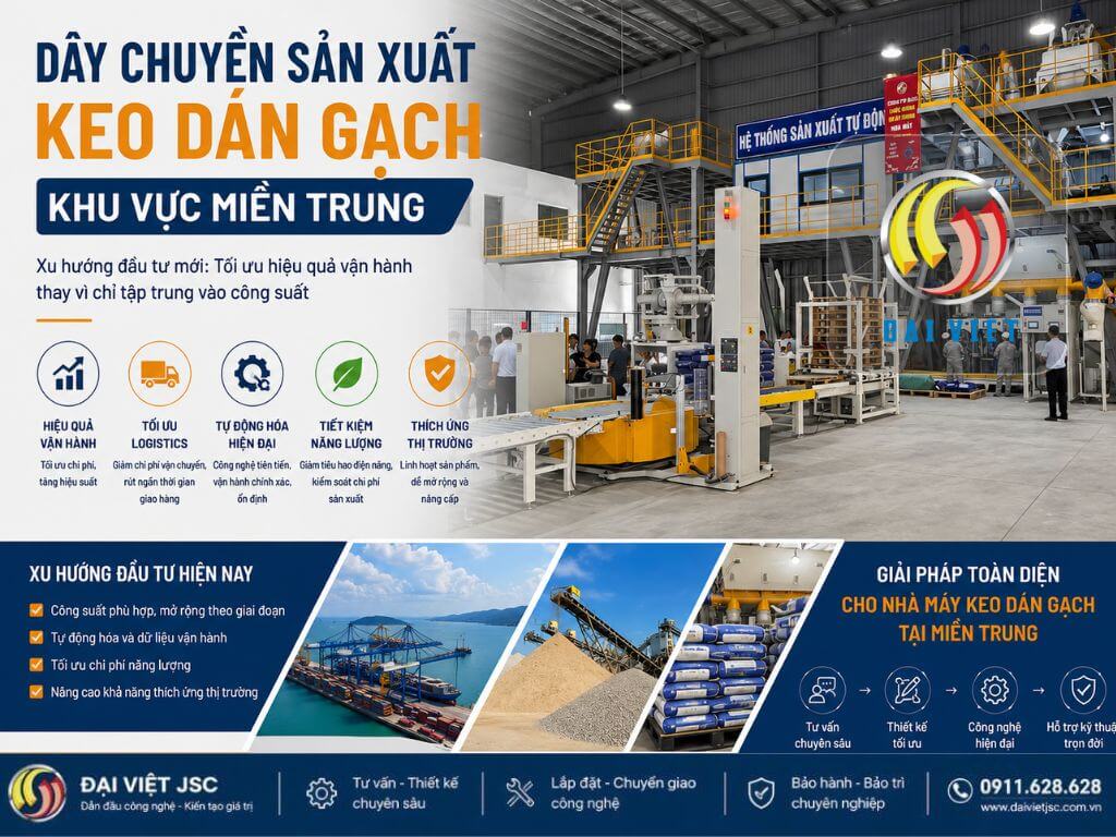 Xu hướng đầu tư dây chuyền sản xuất keo dán gạch khu vực miền Trung