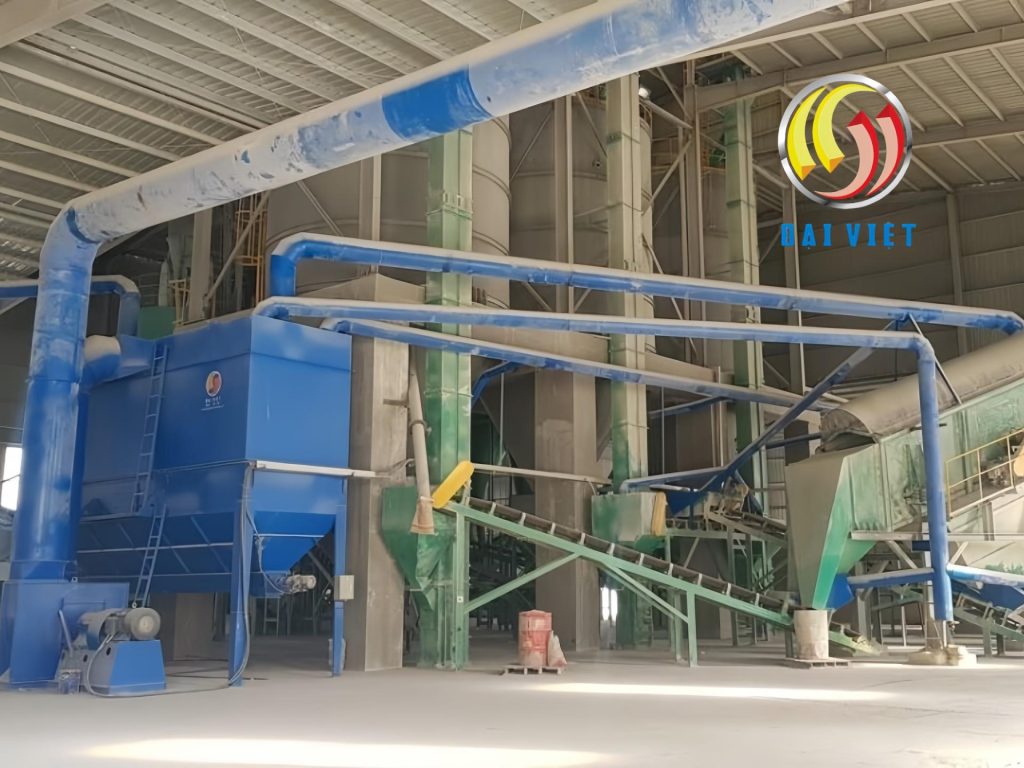 Công nghệ hút tách bụi khô nhà máy sản xuất vữa khô