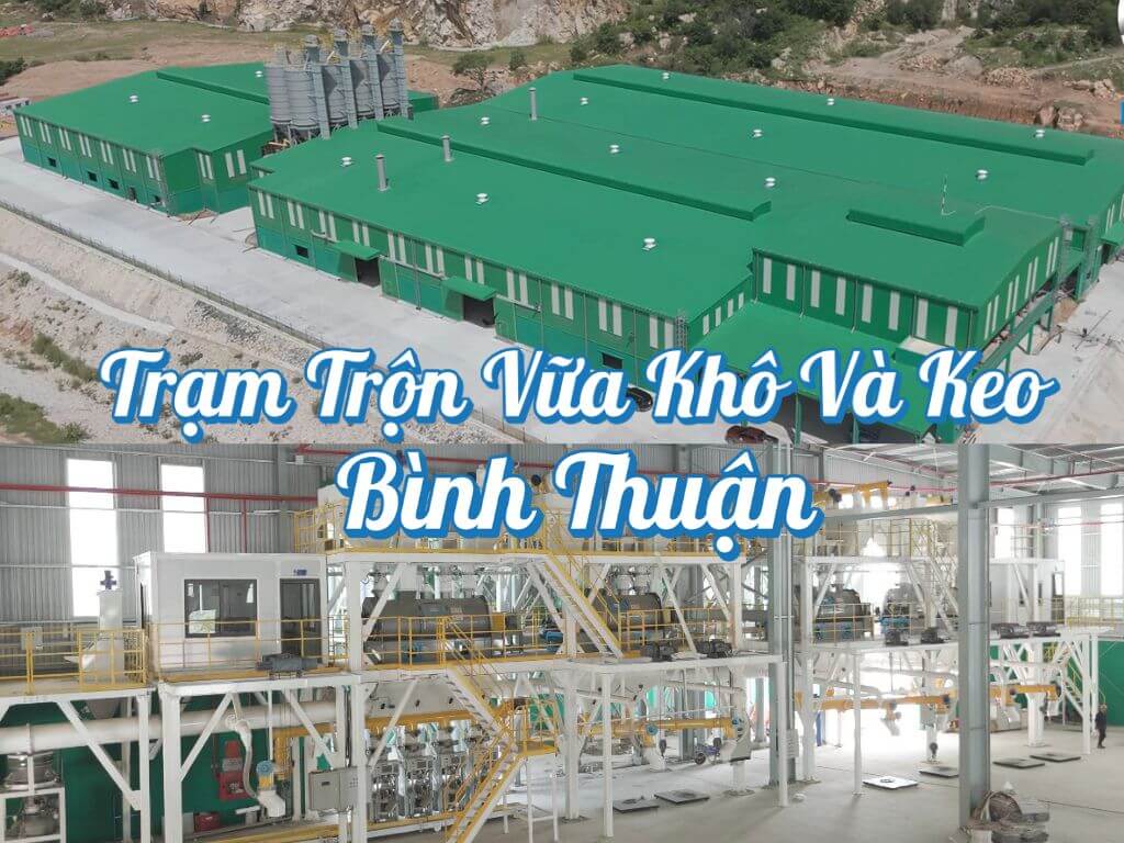 Hình ảnh trạm trộn vữa khô và keo ở Bình Thuận
