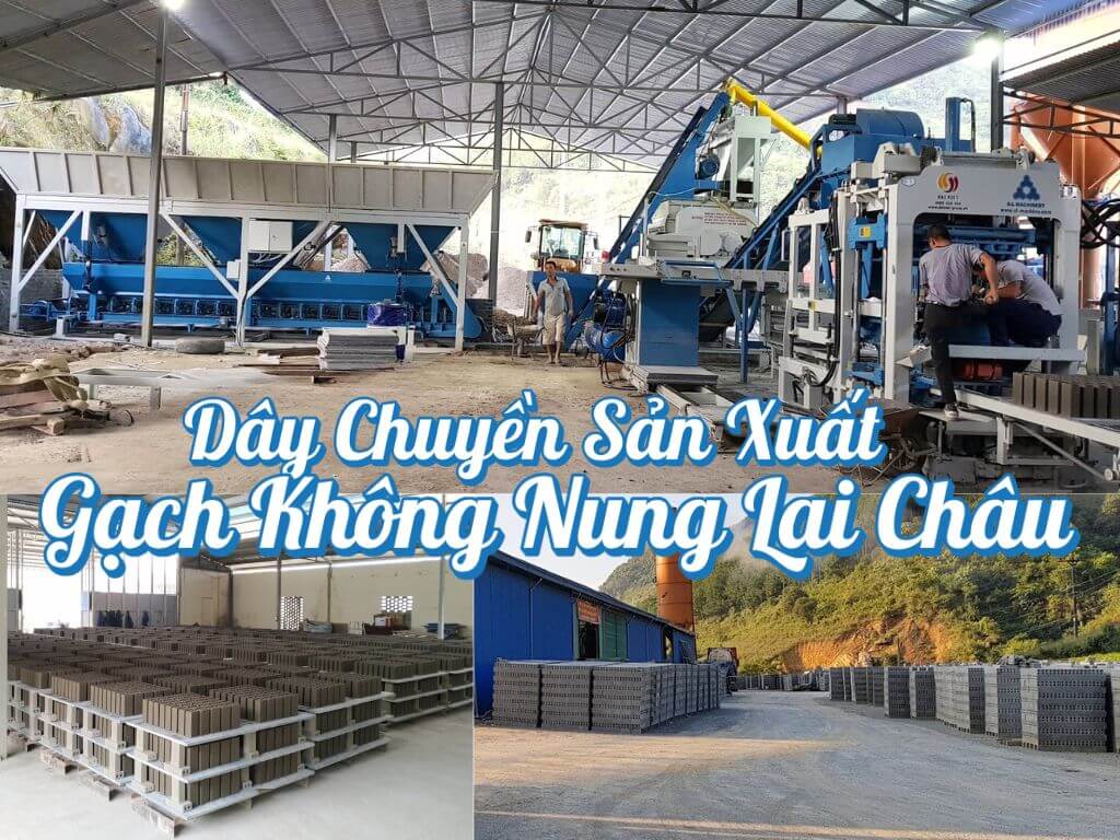 Hình ảnh dây chuyền sản xuất gạch không nung ở Lai Châu