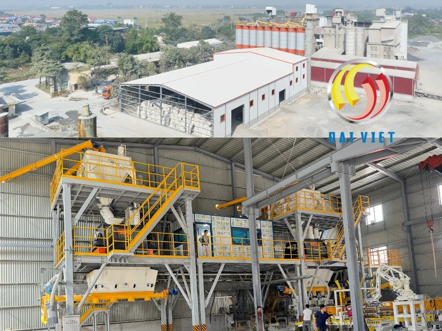 Hình ảnh dây chuyền vữa khô và keo ở Hà Nam