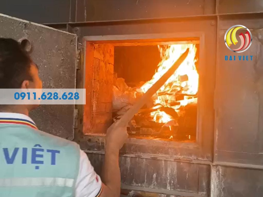 Hình ảnh chạy thử lò đốt thủ công