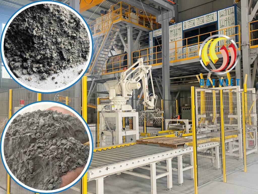 Hình ảnh dùng tro bay và xỉ đáy thay thế cát trong sản xuất vữa khô